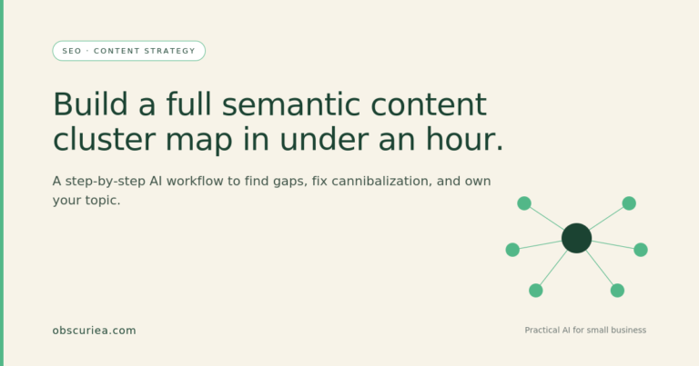 Semantic content cluster map diagram showing pillar pages and supporting subtopics organized by topic territory