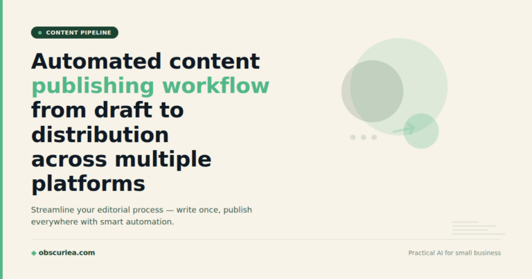 Automated content publishing workflow from draft to distribution across multiple platforms