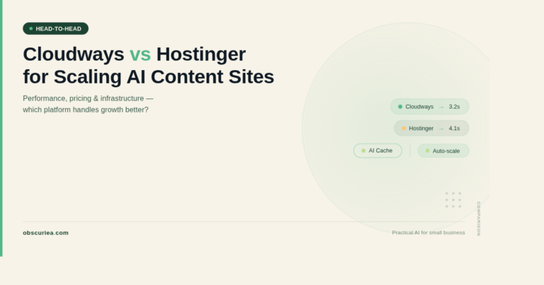 Cloudways vs Hostinger comparison for scaling AI content sites