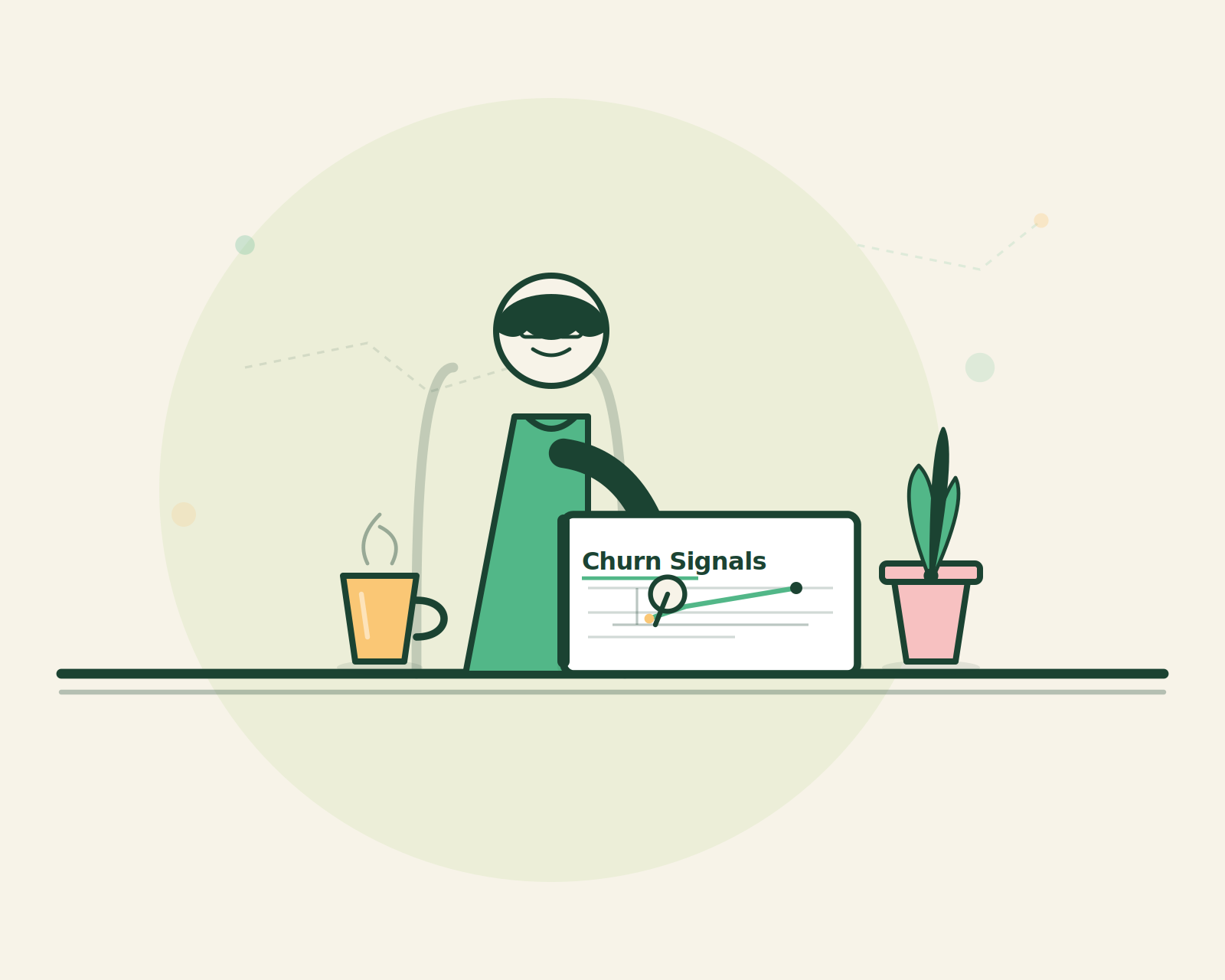Conceptual image of a business owner analyzing customer data without technical complexity
