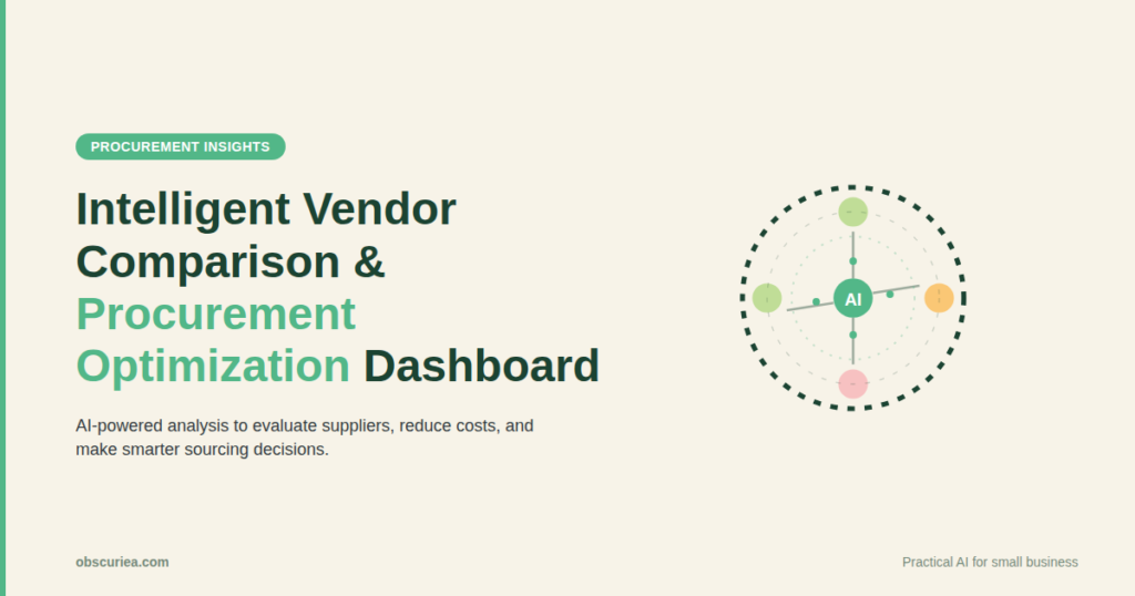 Intelligent vendor comparison and procurement optimization dashboard