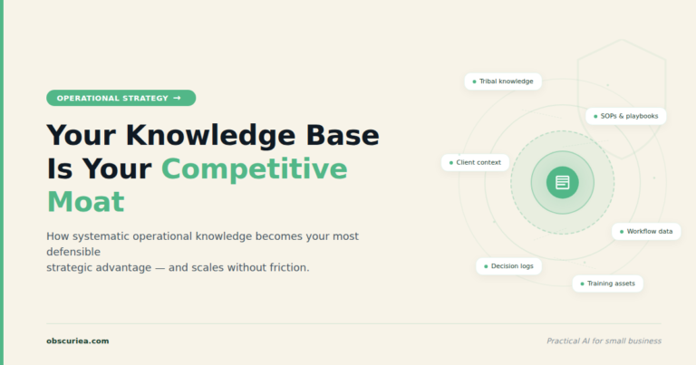 knowledge base competitive moat operational strategy illustration