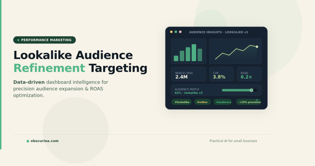 Lookalike audience refinement targeting dashboard illustration