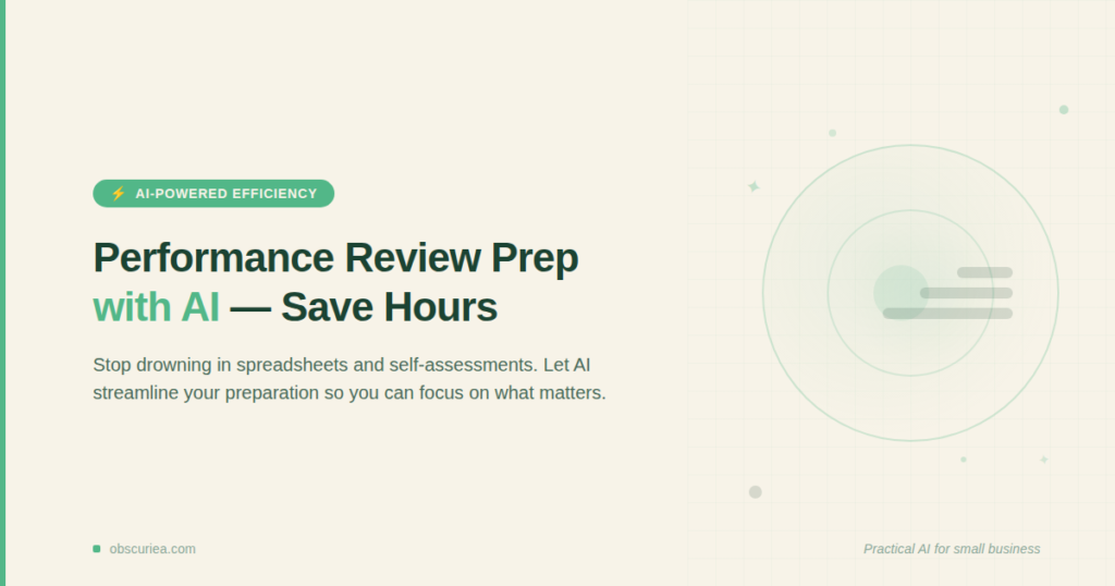 Performance review preparation using AI tools to save time