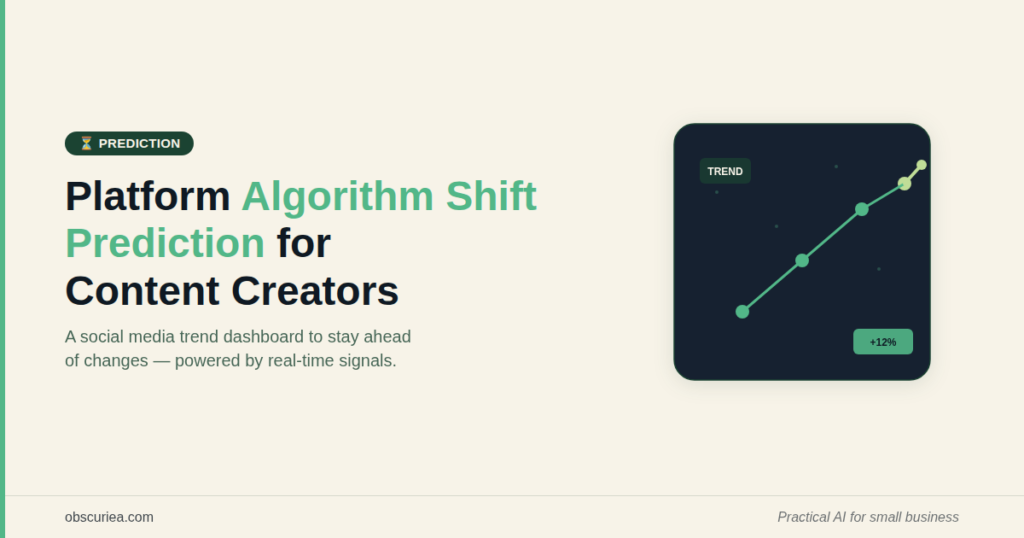 Platform Algorithm Shift Prediction for Content Creators social media trend dashboard