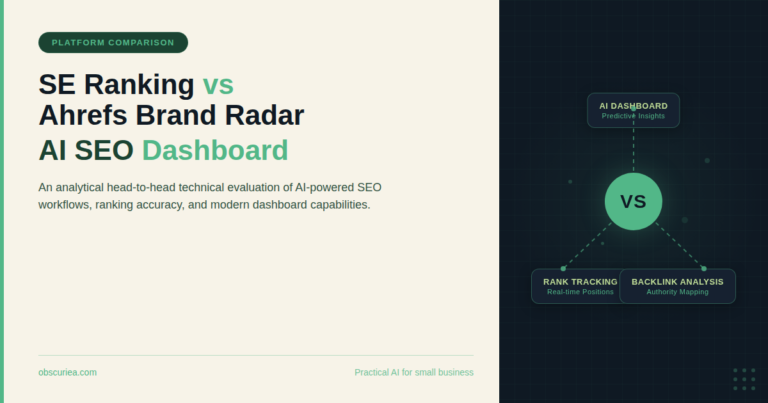 SE Ranking vs Ahrefs Brand Radar AI SEO platform comparison dashboard