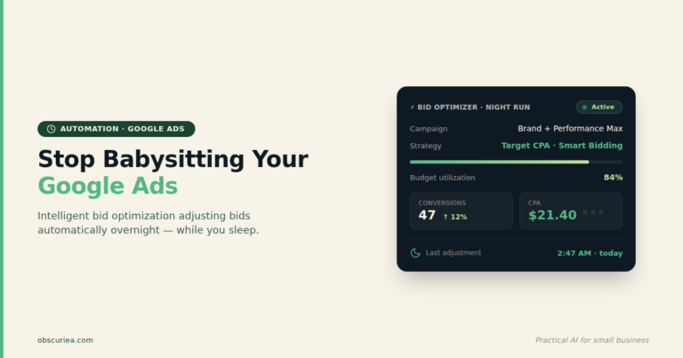 Stop Babysitting Your Google Ads – intelligent bid optimization adjusting bids automatically overnight
