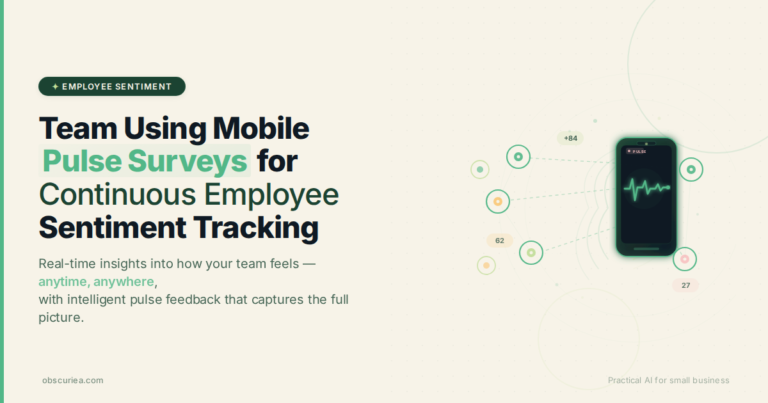 Team using mobile pulse surveys for continuous employee sentiment tracking